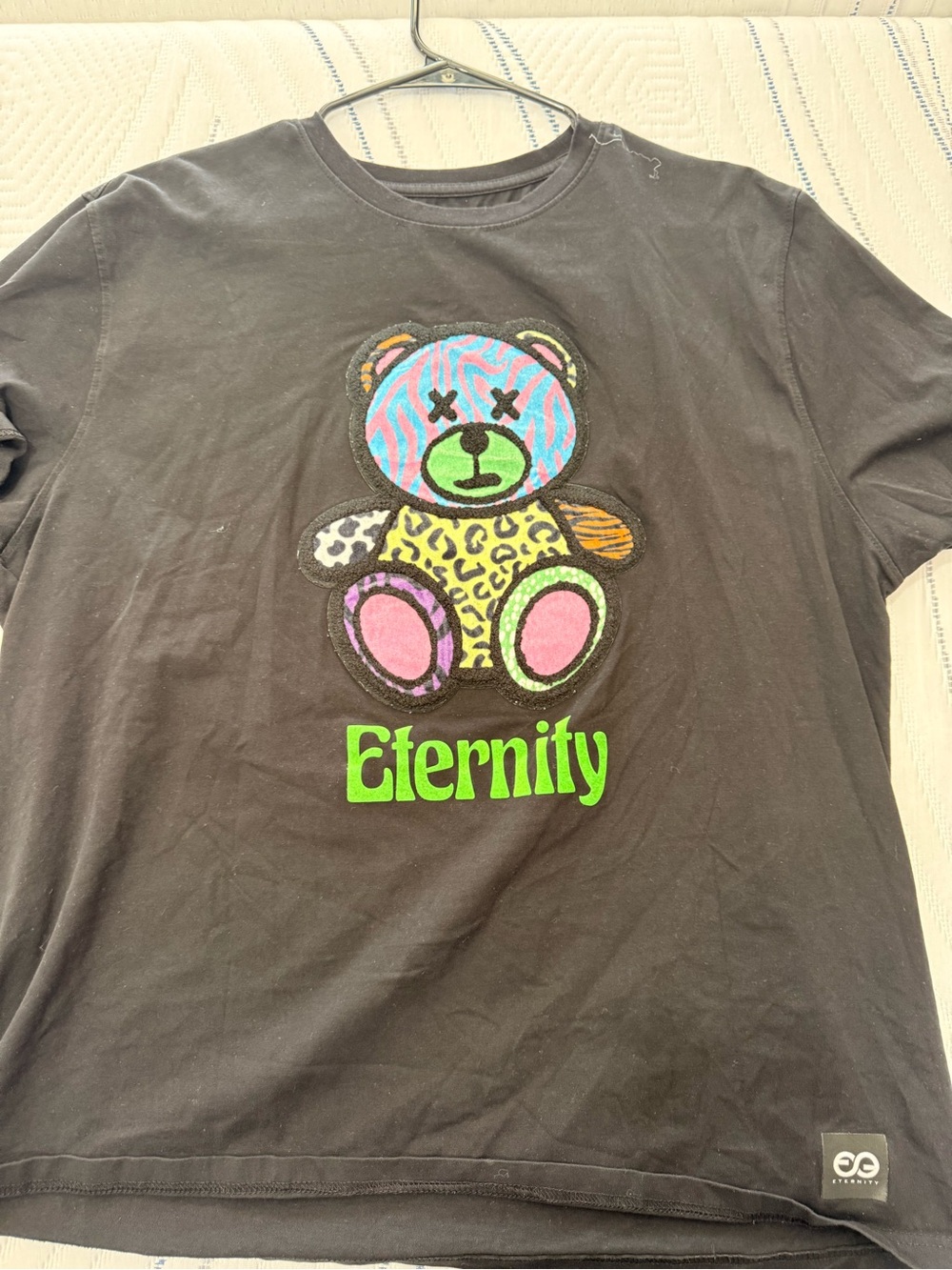 Modern Eternity Black Tee with Multicolor Teddy Graphic